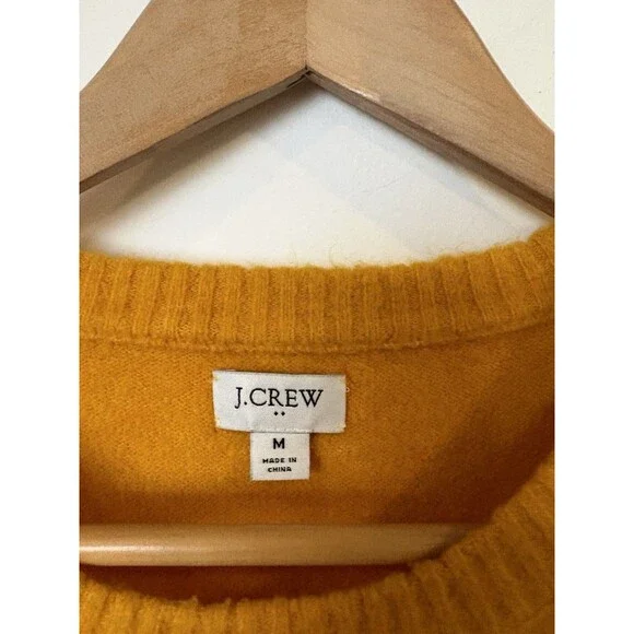 J Crew Mustard Yellow Crew Neck Sweater Size Medium - Picture 5 of 8